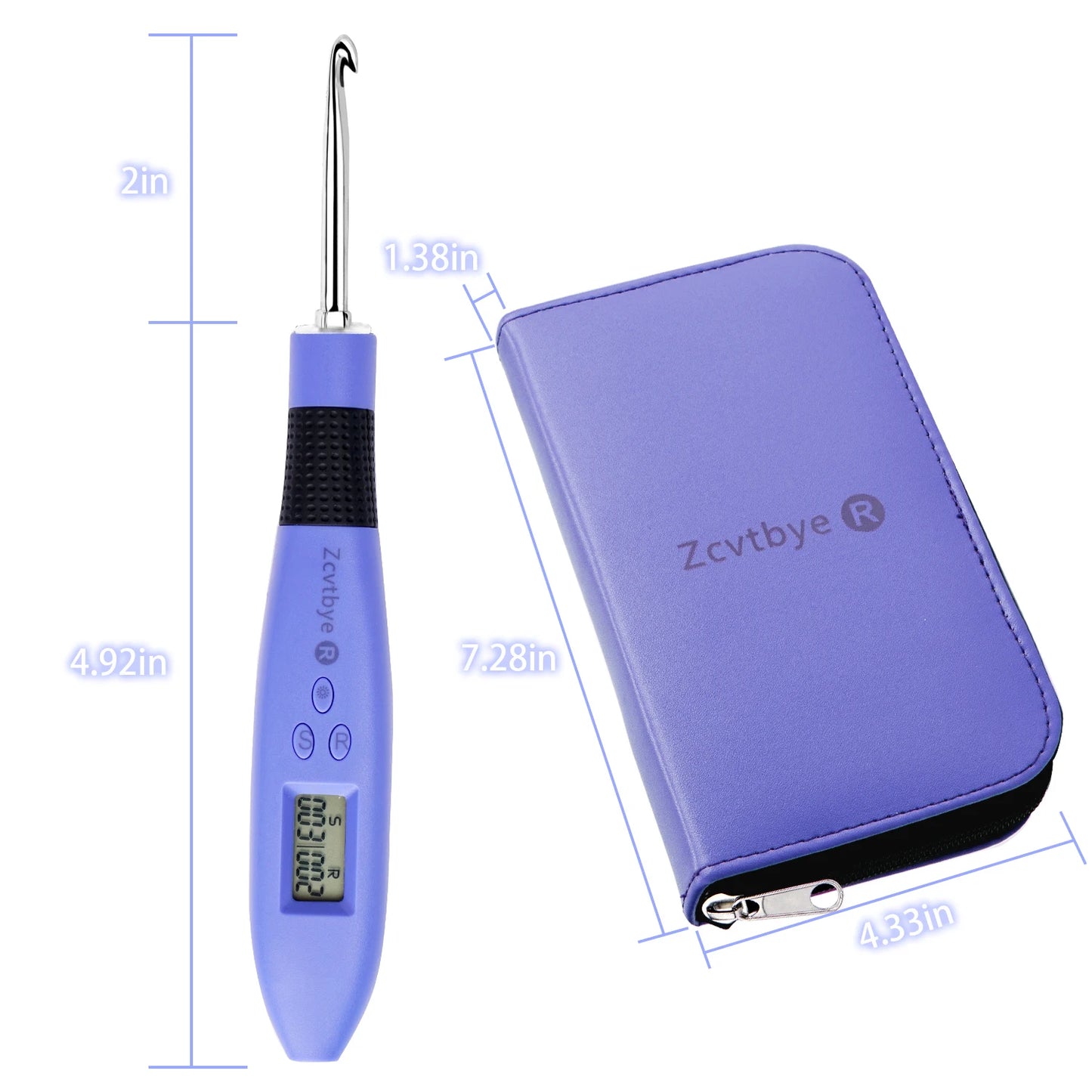 Illuminate Your Crafting with the 12-Piece Lighted Crochet Hook Set – Ergonomic Knitting Needles with Interchangeable Metal Heads and Built-In Stitch Counter for Beginners and Pros!