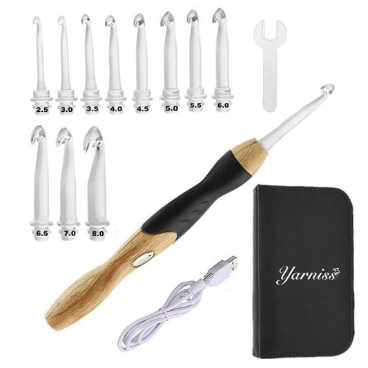 11 Sizes Lighted Crochet Hooks Set - Light up Crochet Hooks with Case Recharg...