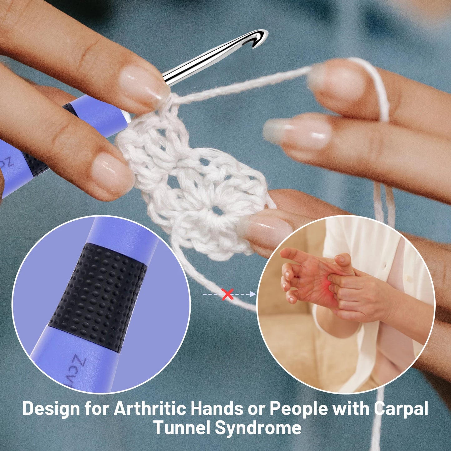 Illuminate Your Crafting with the 12-Piece Lighted Crochet Hook Set – Ergonomic Knitting Needles with Interchangeable Metal Heads and Built-In Stitch Counter for Beginners and Pros!